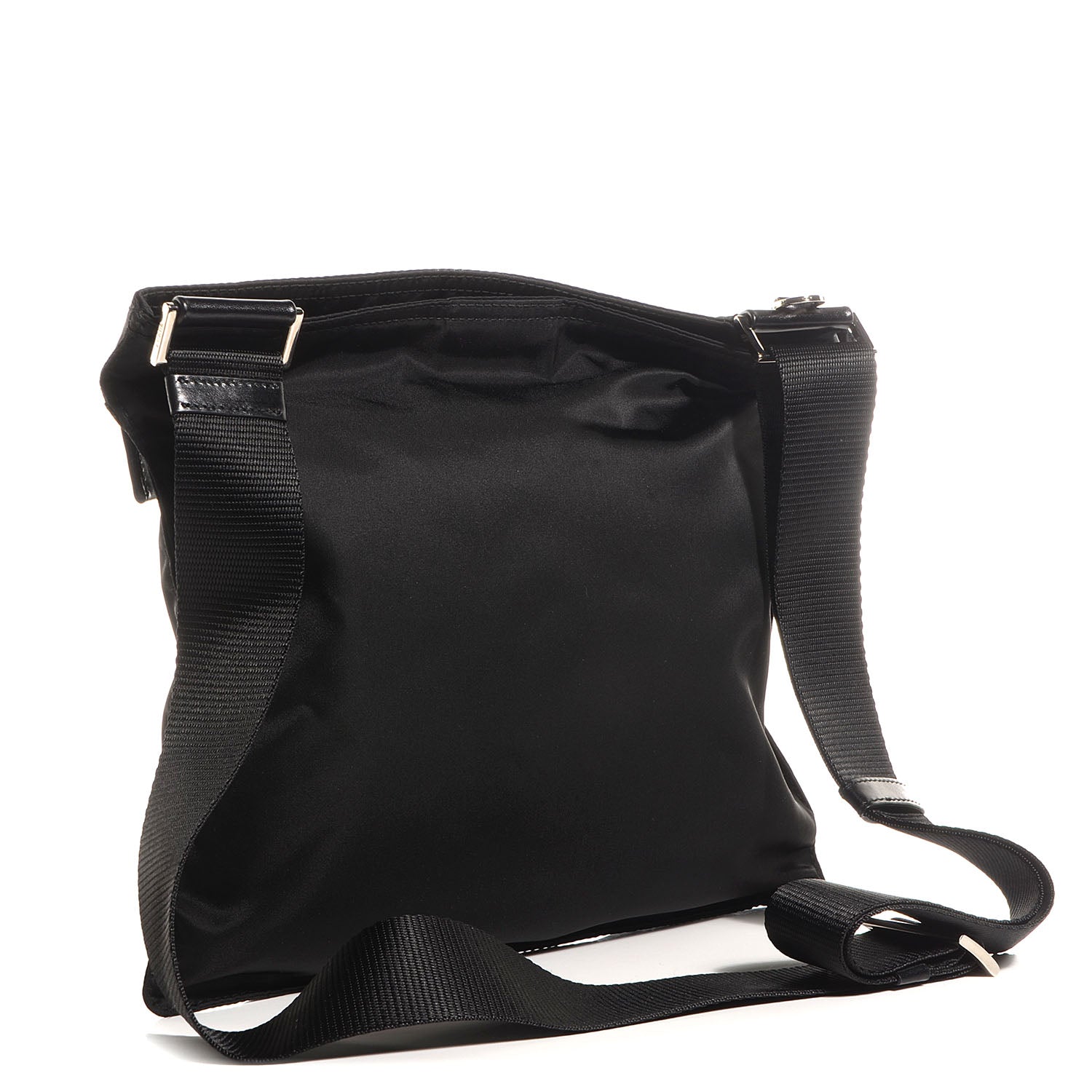 Prada Nylon Vela Flat Messenger Bag Black 3 of 9