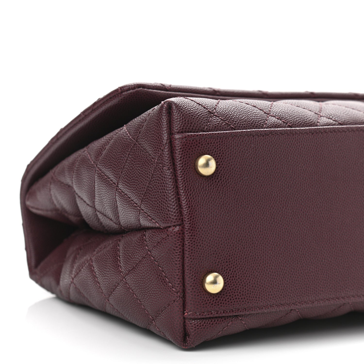Chanel Caviar Lizard Embossed Quilted Small Coco Handle Flap Burgundy 9 of 11