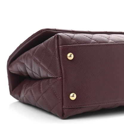 Chanel Caviar Lizard Embossed Quilted Small Coco Handle Flap Burgundy 9 of 11
