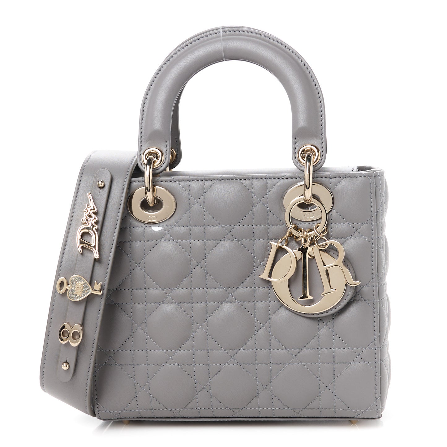 Lambskin Cannage Small My ABCDior Lady Dior Grey
