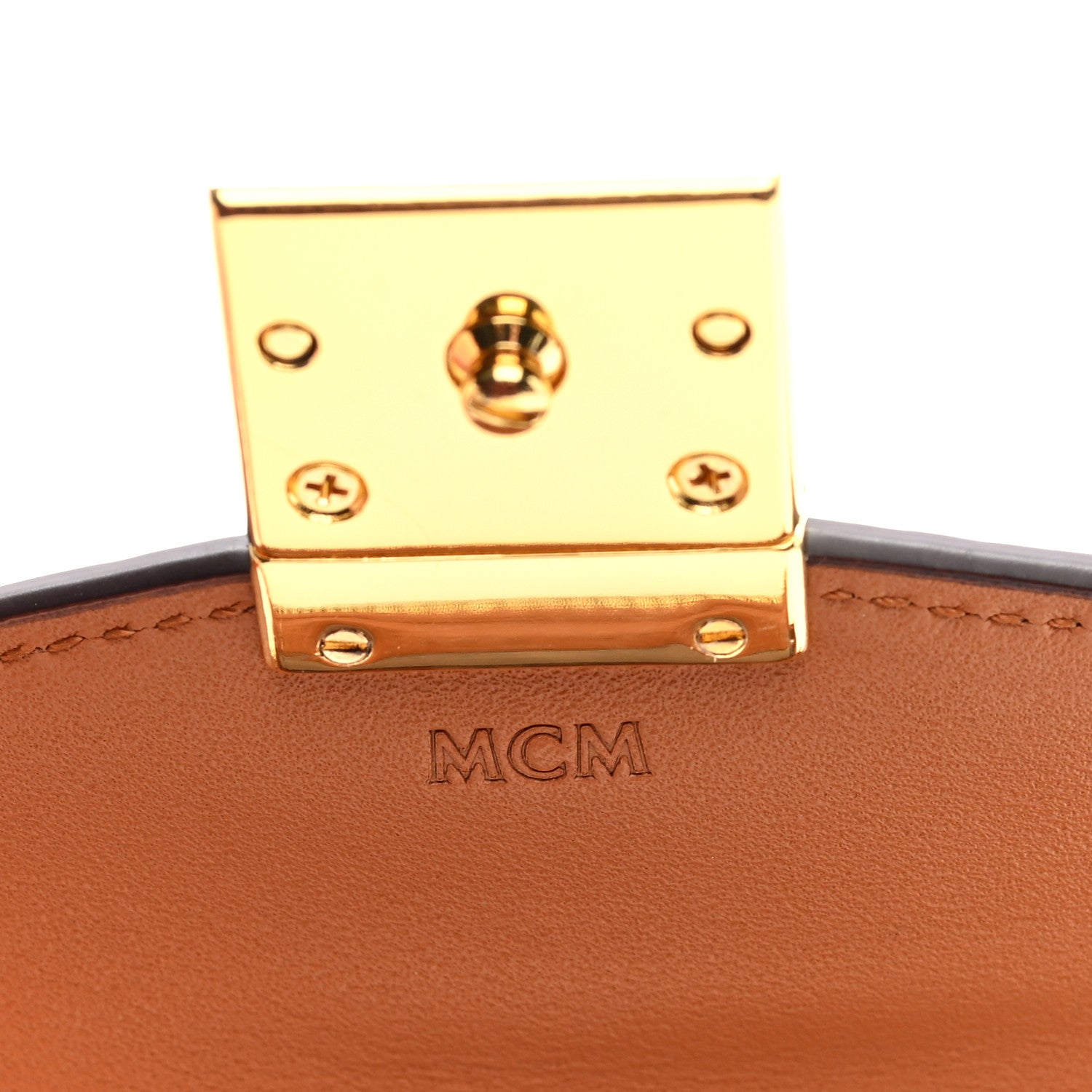 MCM Visetos Mini Tracy Chain Shoulder Bag Cognac 6 of 9