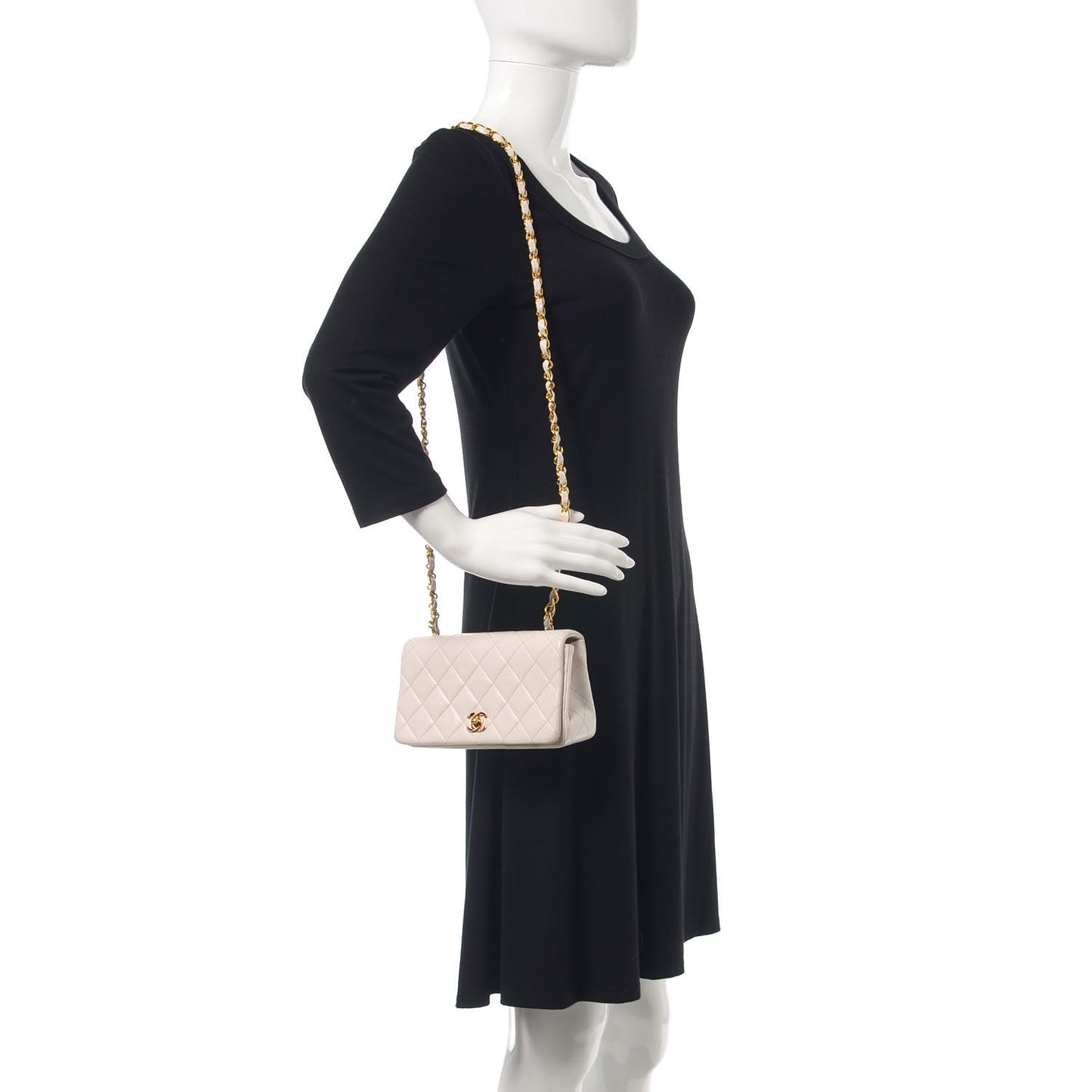 Lambskin Quilted Mini Flap White