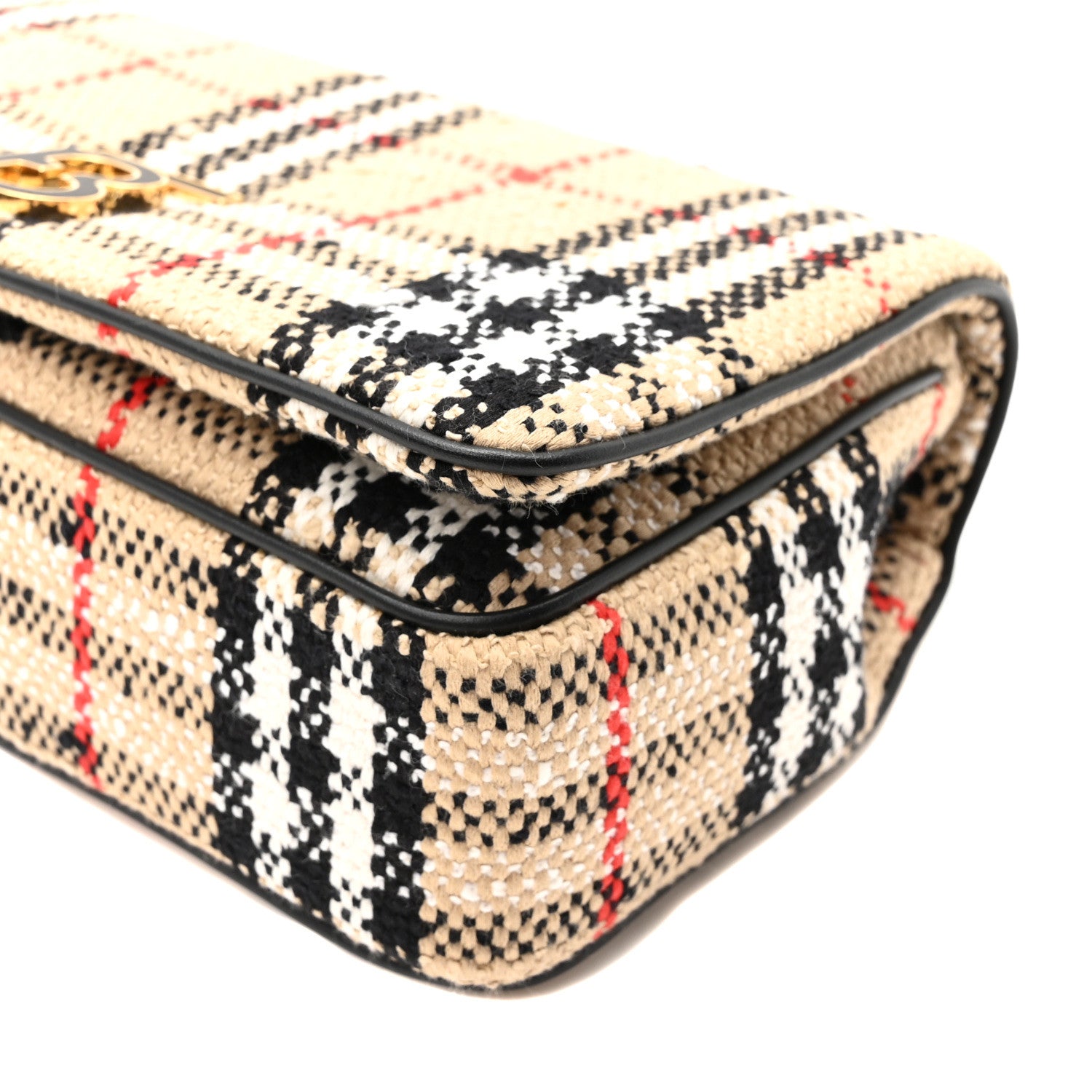 Burberry Calfskin Boucle Check Small Lola Chain Bag Archive Beige 10 of 10