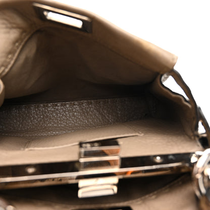 Fendi Cuoio Romano Snakeskin Selleria Mini Peekaboo Iconic Satchel Roccia Corda 6 of 17