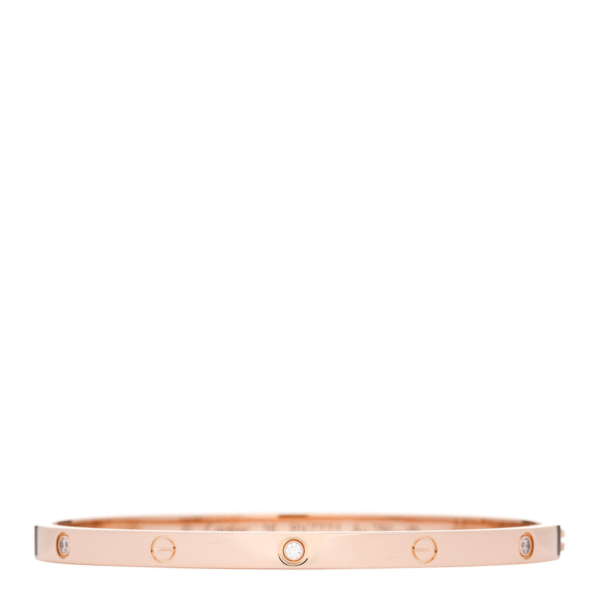 Cartier 18K Pink Gold 6 Diamond Small LOVE Bracelet 16 1 of 6