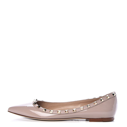 Valentino Garavani Patent Rockstud Ballerina Flats 38 Poudre 1 of 8