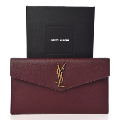 Saint Laurent Grain De Poudre Uptown Pouch Burgundy 9 of 9