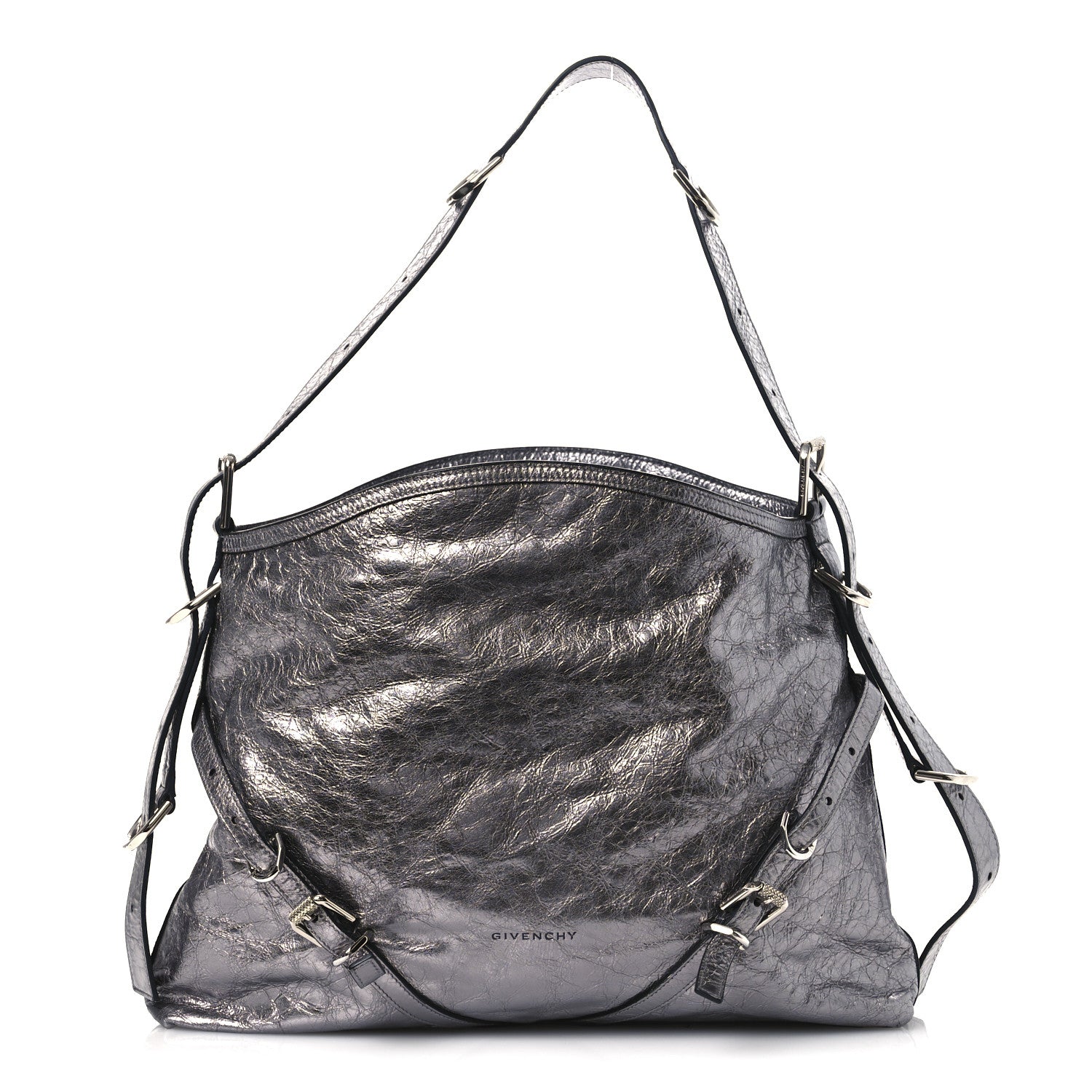 Givenchy Metallic Calfskin Medium Voyou Bag Silver 8 of 11