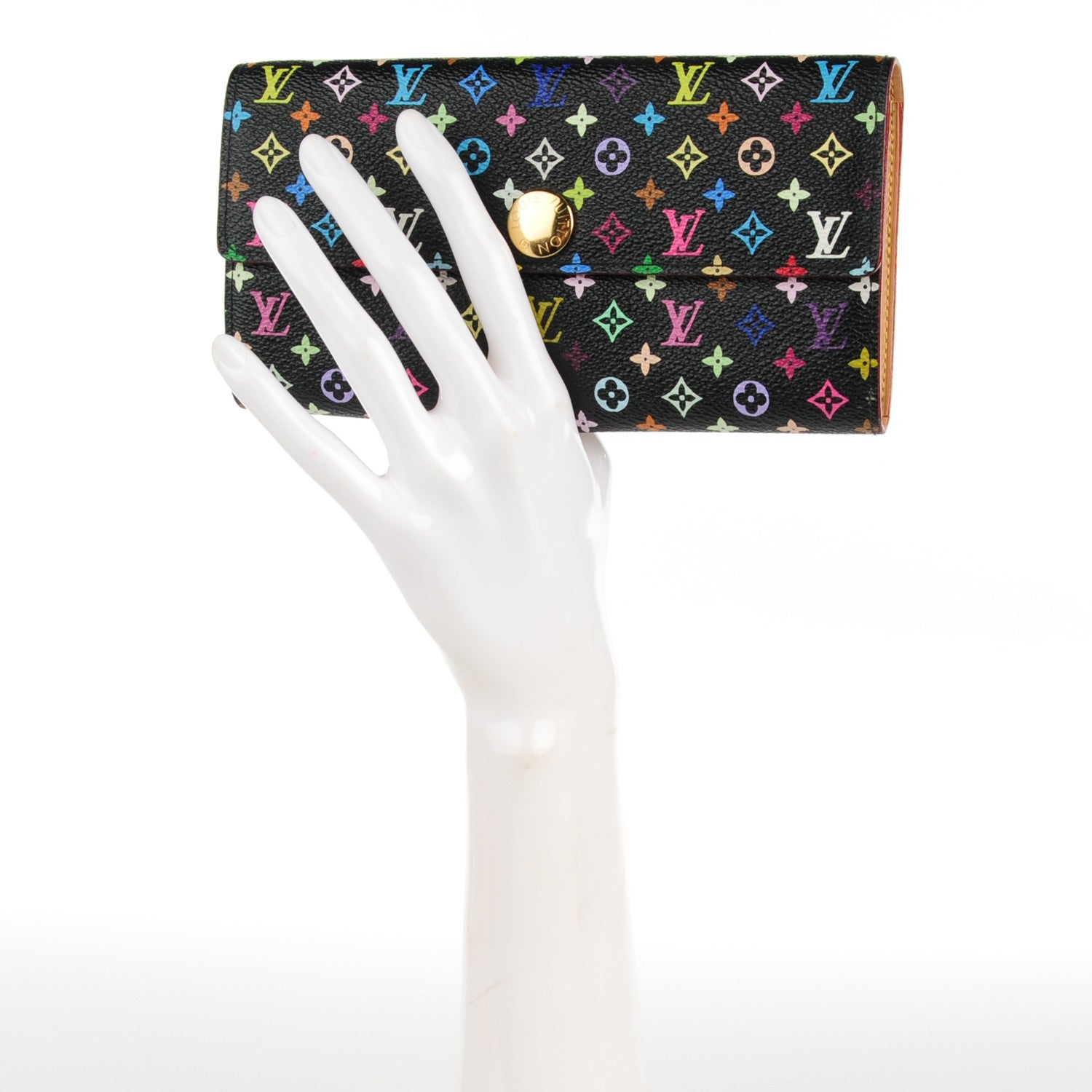 Louis Vuitton Monogram Multicolor Sarah Wallet Black 2 of 7