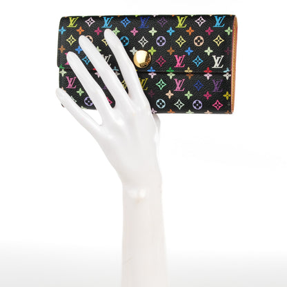 Louis Vuitton Monogram Multicolor Sarah Wallet Black 2 of 7