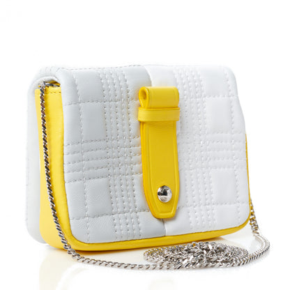 Burberry Lambskin Quilted Mini Lola Bag White Grey Yellow 3 of 10