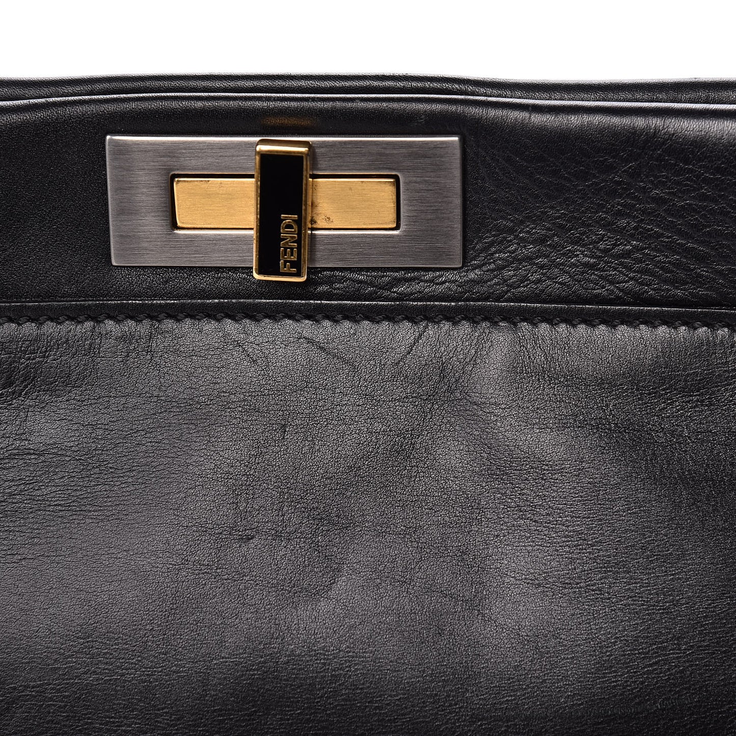 Calfskin Calf Hair Leopard Print Large Peekaboo Iconic Satchel Black