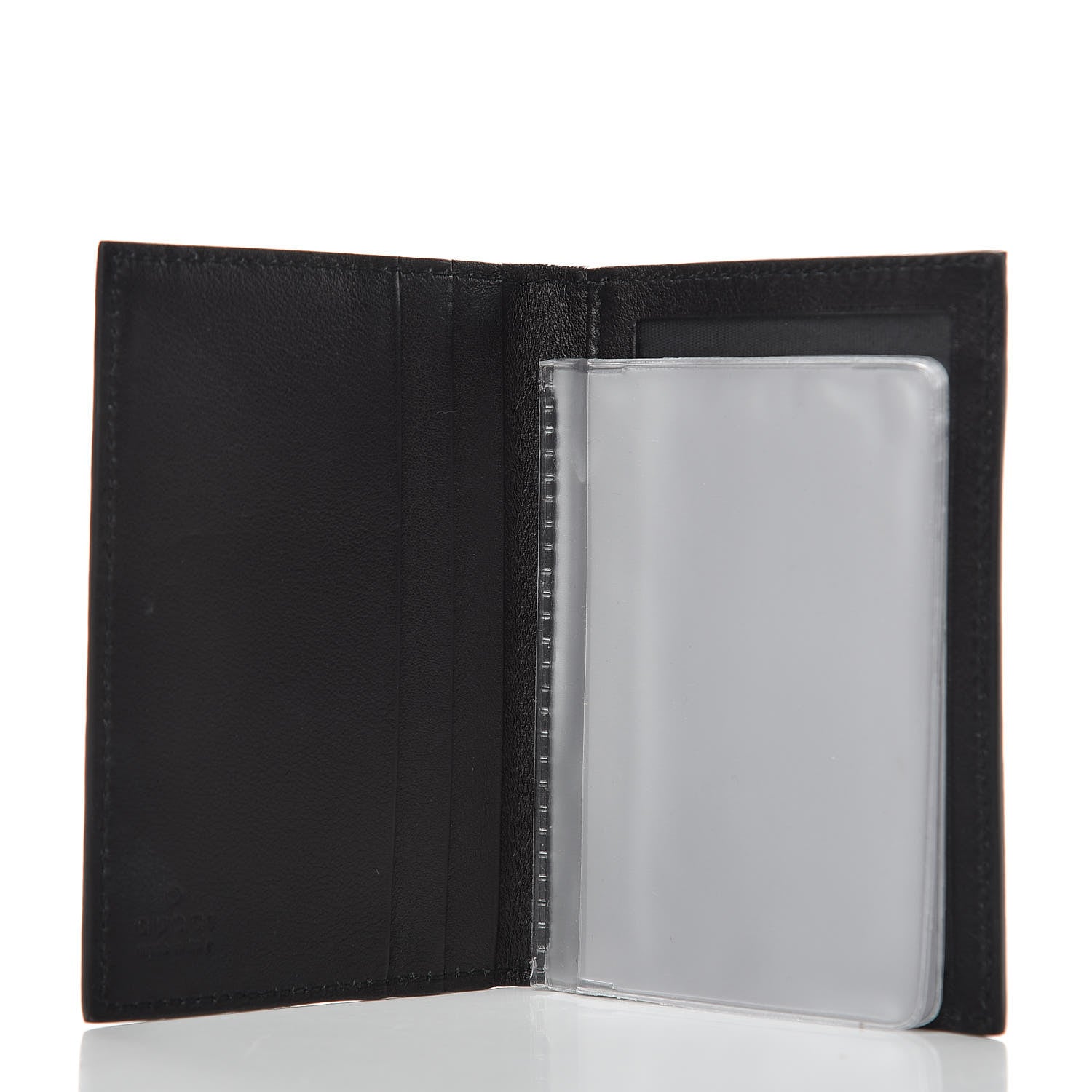 Gucci Guccissima Margaux Calfskin Avel Train Pass Card Case Black 5 of 6