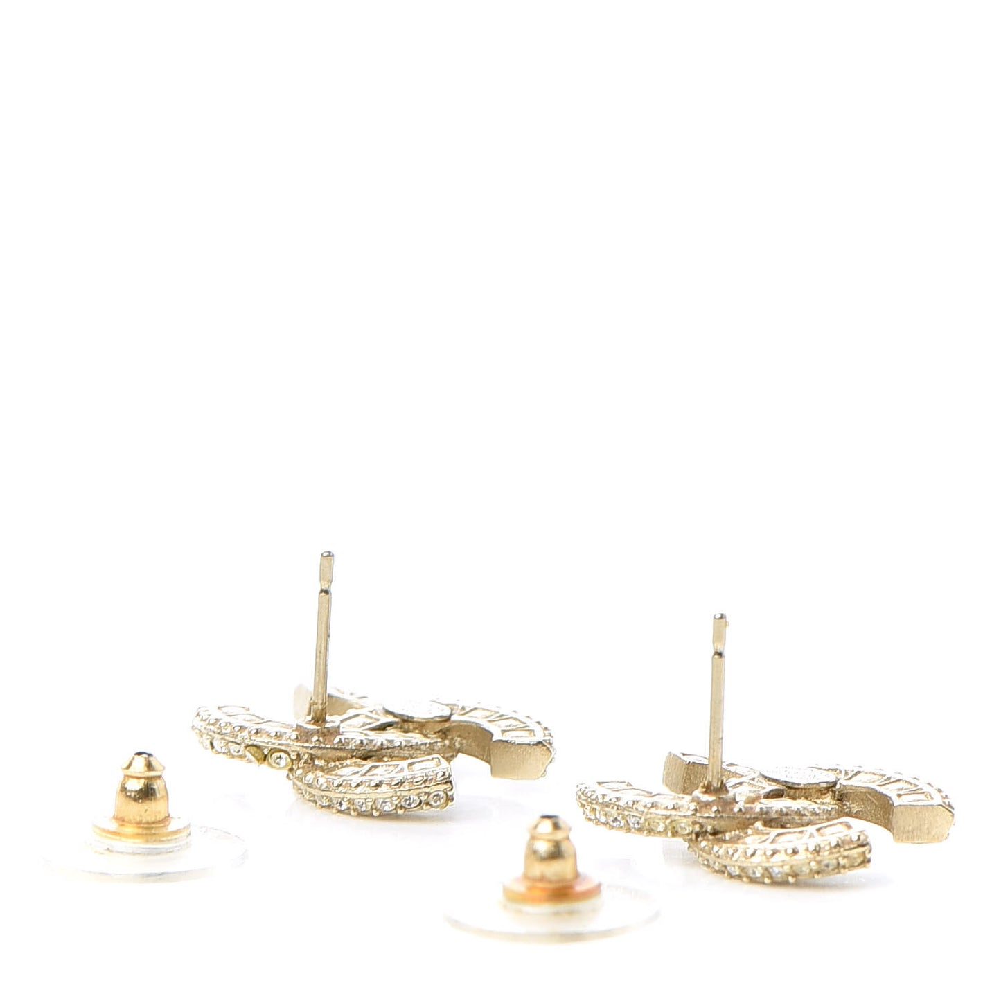 Crystal Timeless CC Earrings Light Gold
