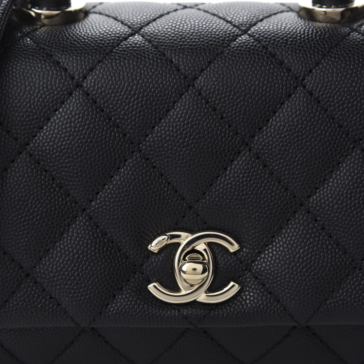 Caviar Quilted Extra Mini Coco Handle Flap Black