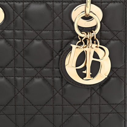 Christian Dior Lambskin Cannage Small Lucky Badges My Lady Dior Dark Grey 8 of 11