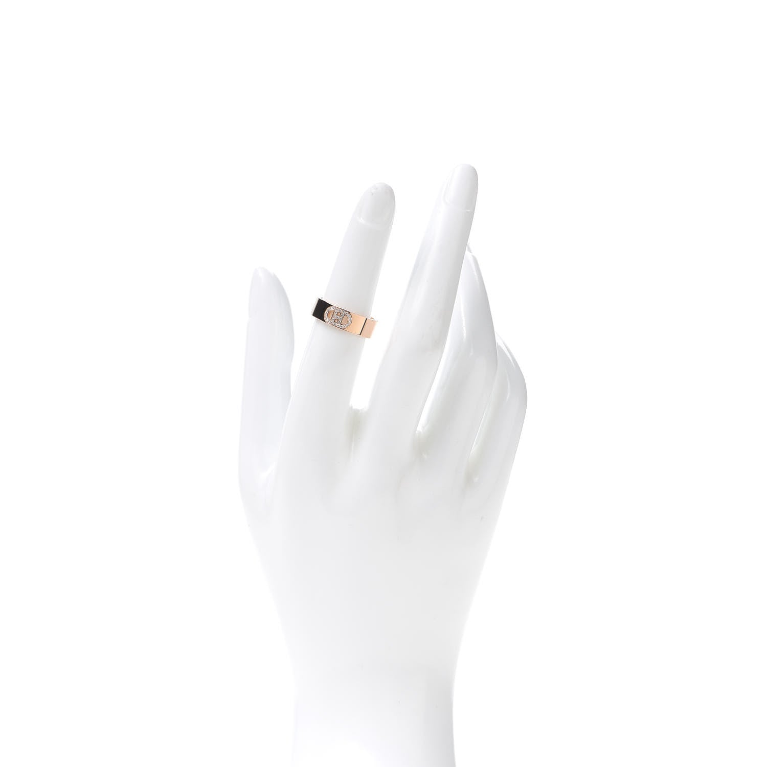 Hermes 18K Rose Gold Diamond PM H D'Ancre Ring 51 5.75 2 of 5