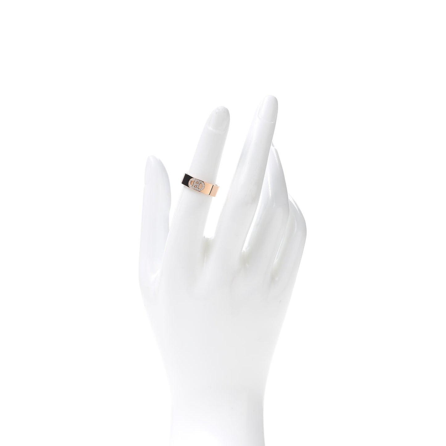 18K Rose Gold Diamond PM H D'Ancre Ring 51 5.75