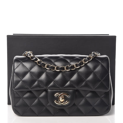 Chanel Lambskin Quilted Mini Rectangular Flap Black 10 of 10