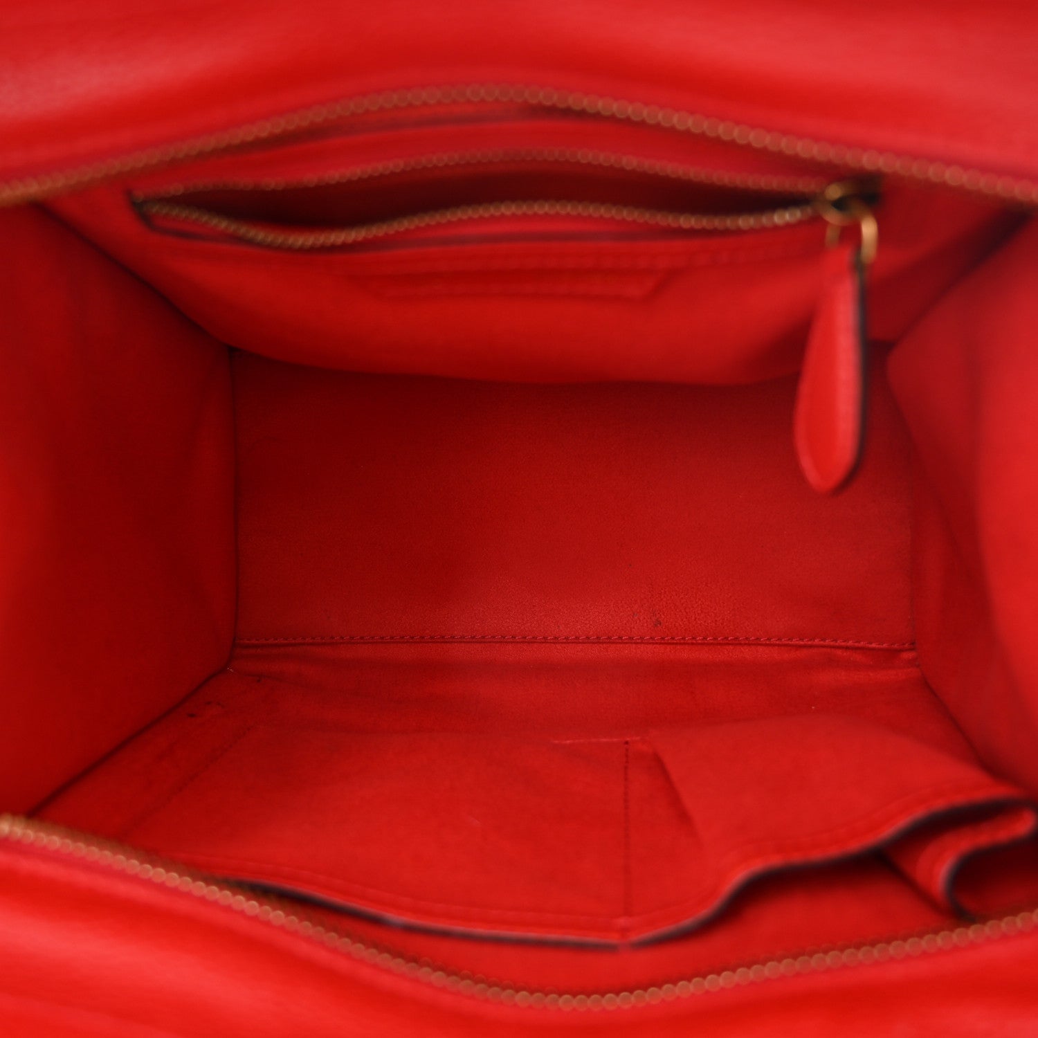 Celine Drummed Calfskin Micro Luggage Red 5 of 14