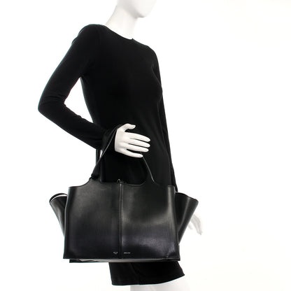 Celine Supple Natural Calfskin Medium Tri-Fold Bag Black 2 of 13