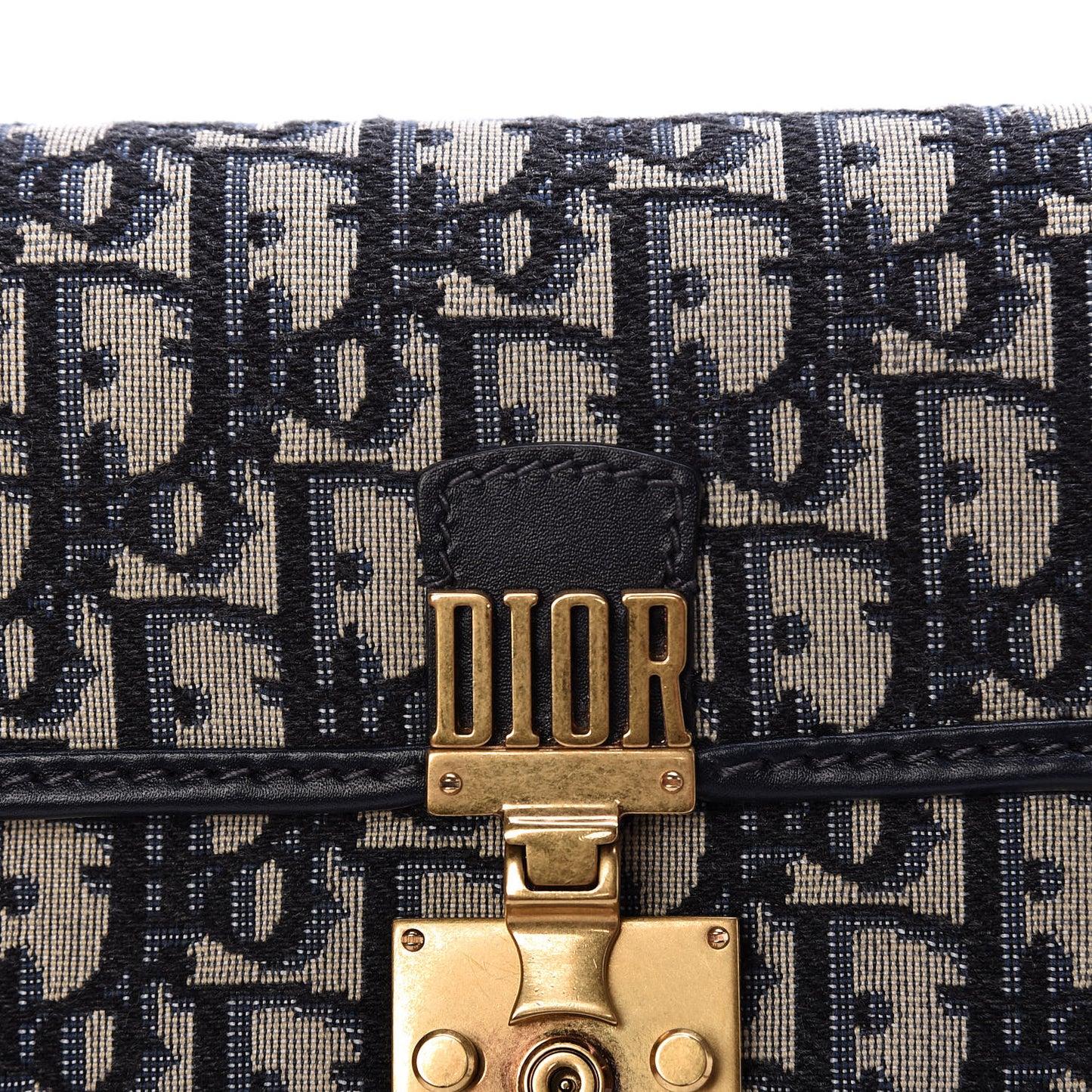 Oblique DiorAddict Wallet On Chain Clutch Navy Blue