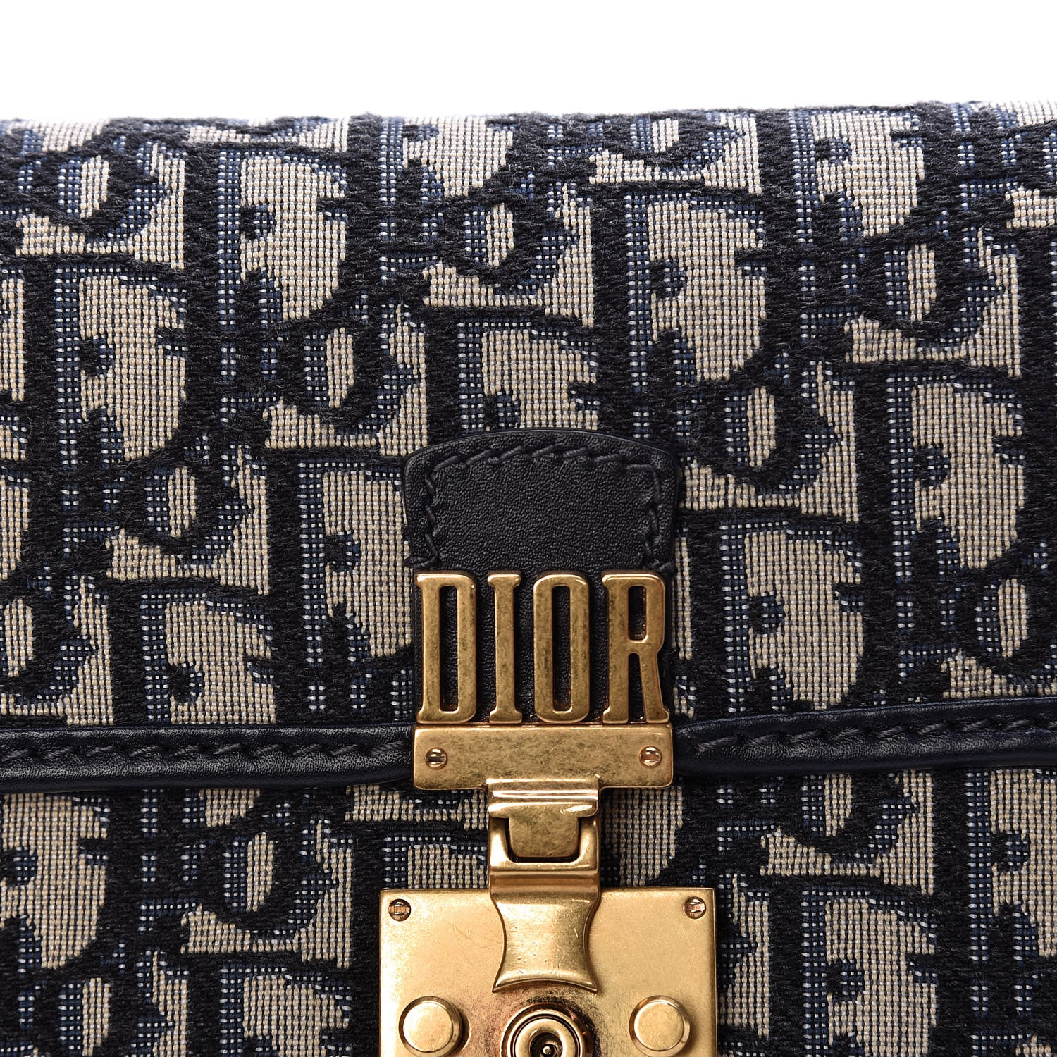 Christian Dior Oblique DiorAddict Wallet On Chain Clutch Navy Blue 9 of 9