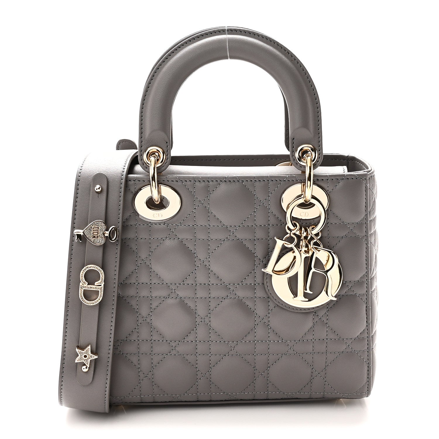 Christian Dior Lambskin Cannage Small My ABCDior Lady Dior Grey 1 of 10
