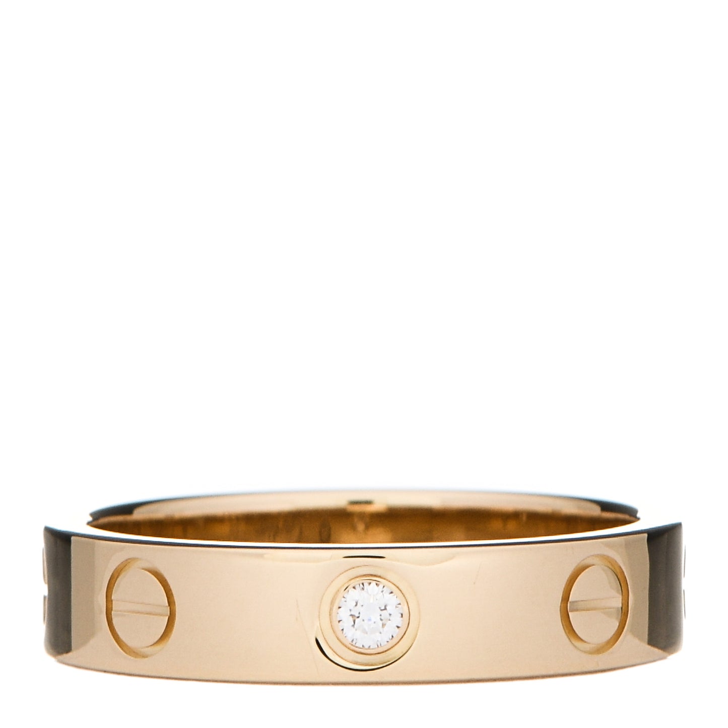 18K Yellow Gold Diamond 4mm LOVE Wedding Band Ring 50 5.25