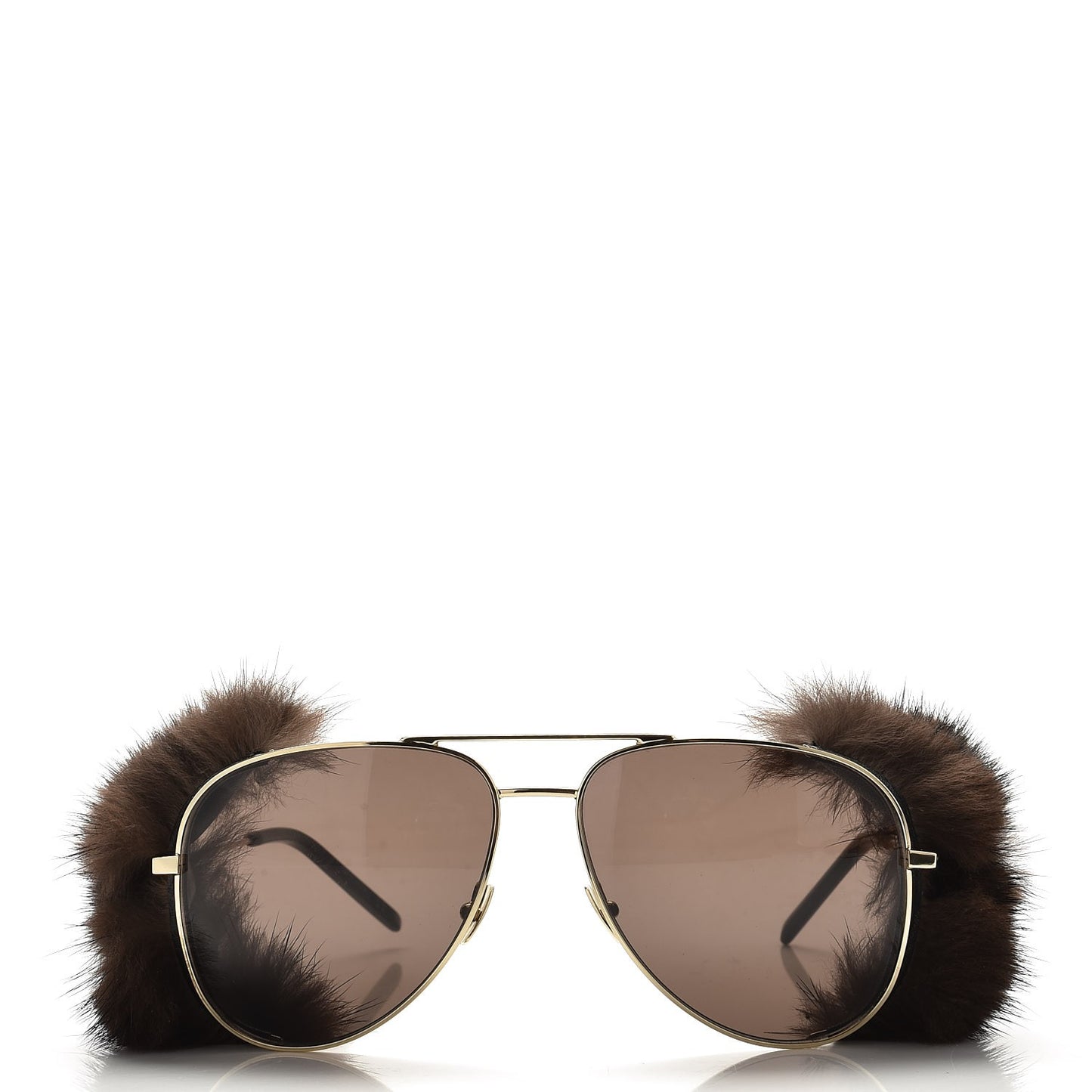 Mink Fur Classic 11 Shields Sunglasses Gold