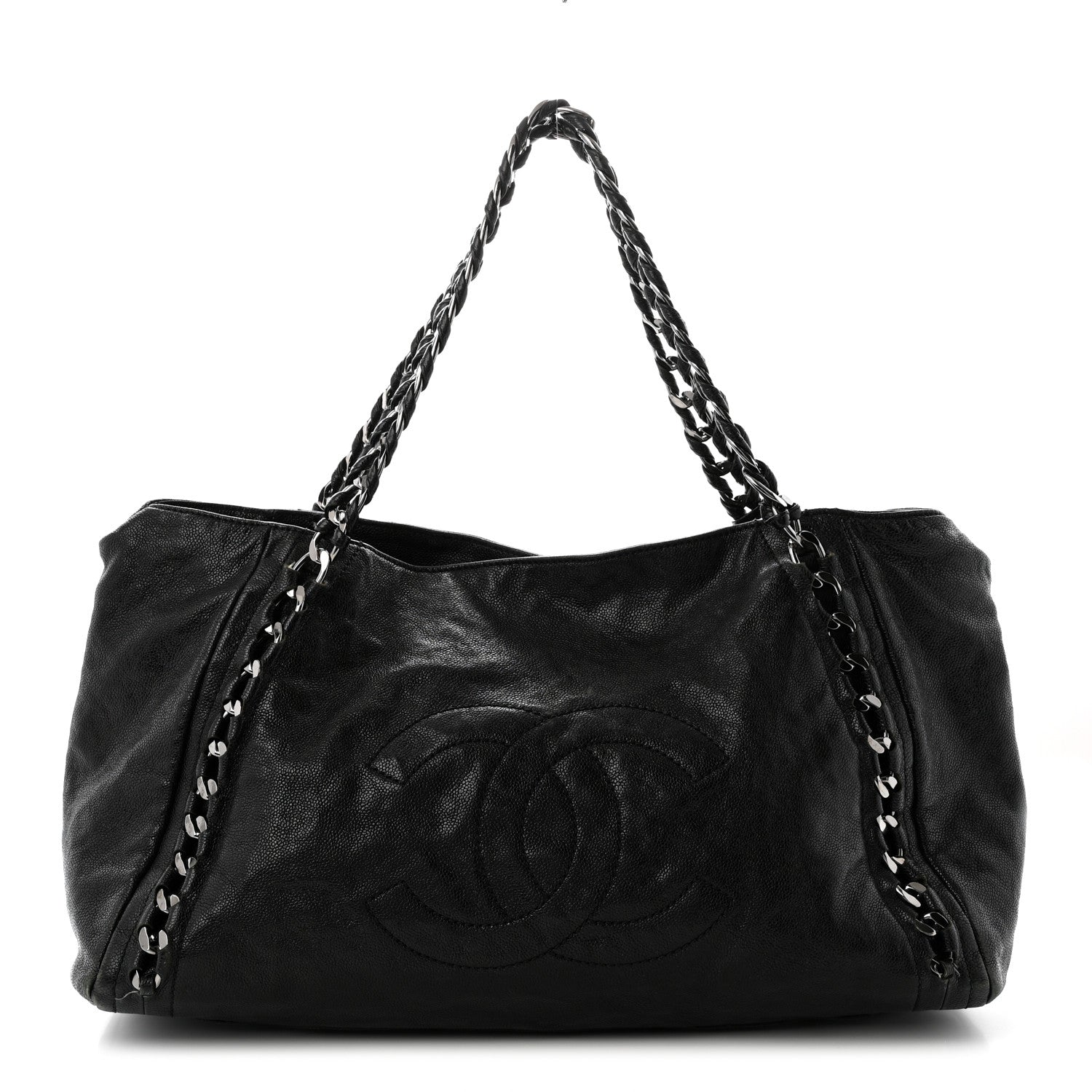 Chanel Glazed Caviar East West Modern Chain Tote Black 1 of 14