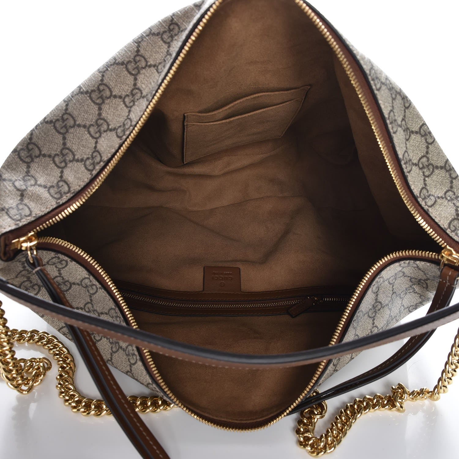 Gucci GG Supreme Monogram Large Linea A Hobo Light Brown 6 of 8