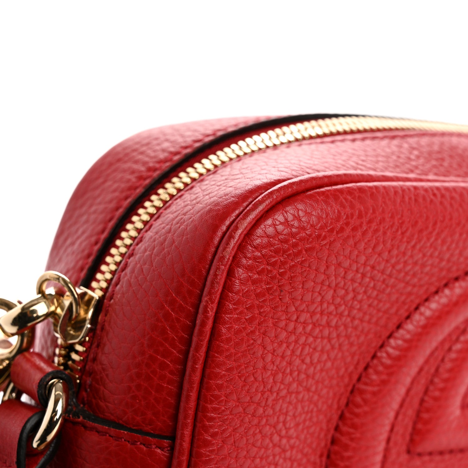 Gucci Pebbled Calfskin Small Soho Disco Bag Tabasco Red 1757924