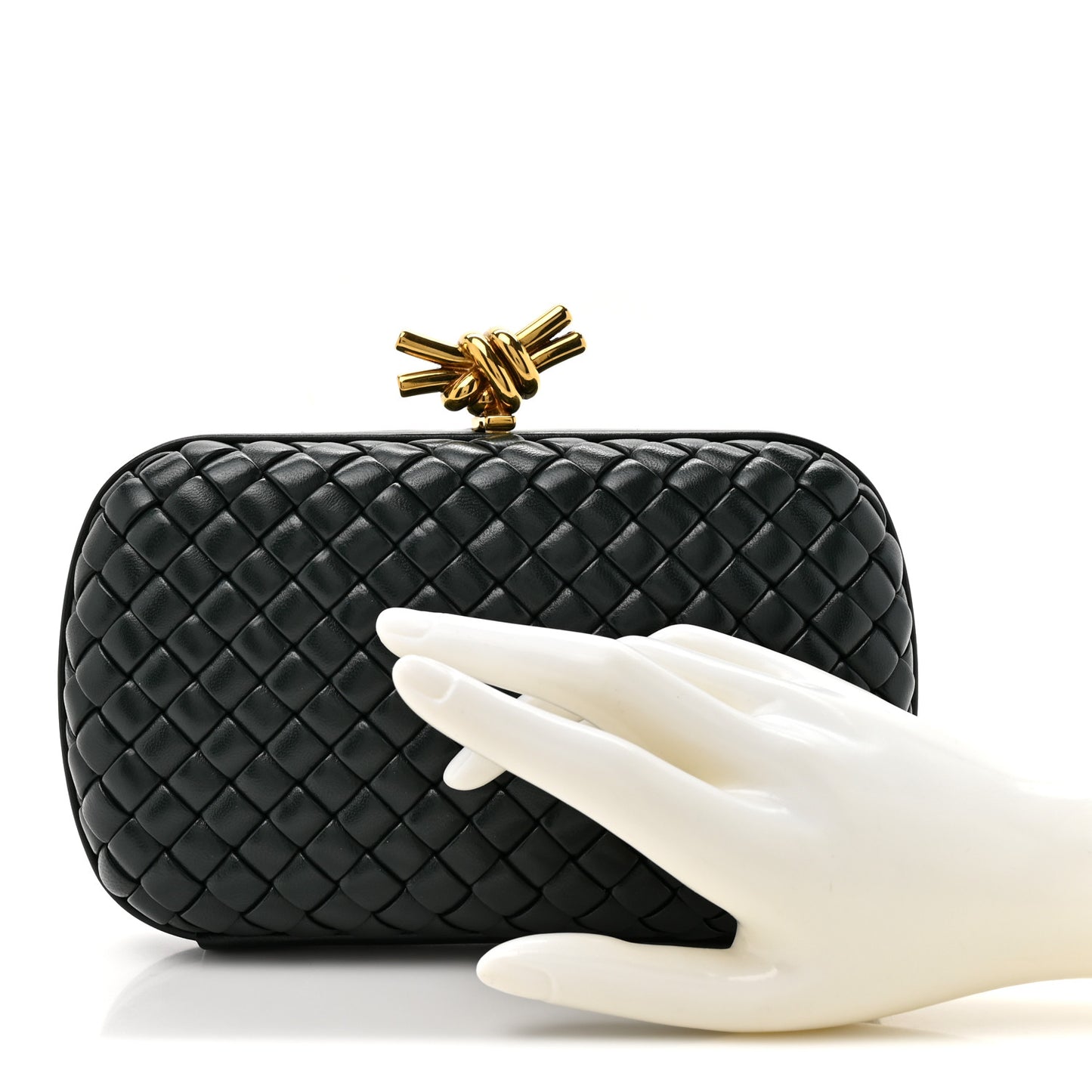 Nappa Intrecciato Knot Clutch Inkwell