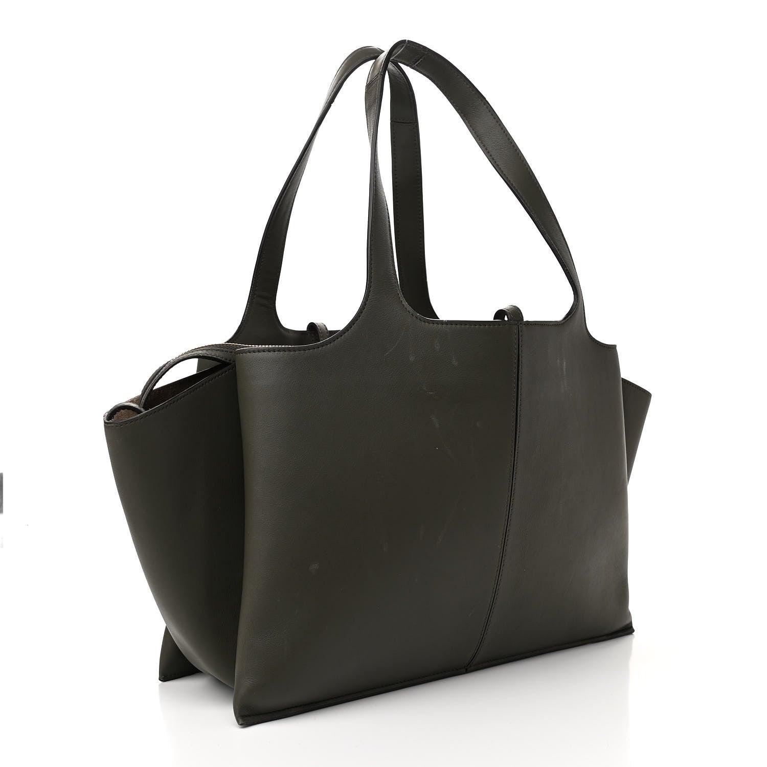 Celine Smooth Calfskin Medium Tri-Fold Bag Khaki 2 of 11