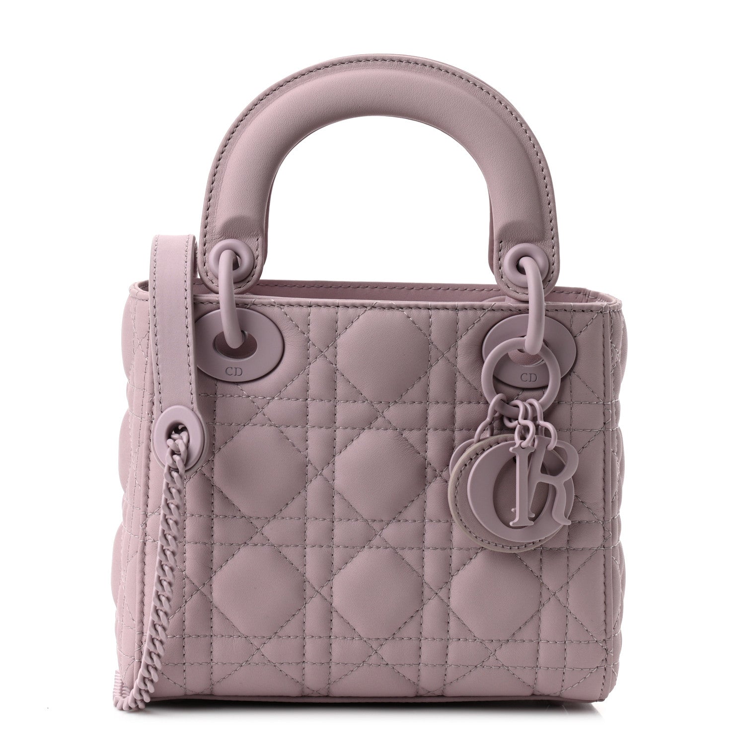 Christian Dior Ultra Matte Calfskin Cannage Mini Lady Dior Lavender 1 of 11