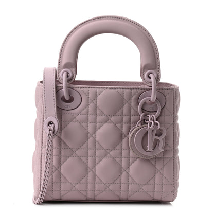 Christian Dior Ultra Matte Calfskin Cannage Mini Lady Dior Lavender 1 of 11