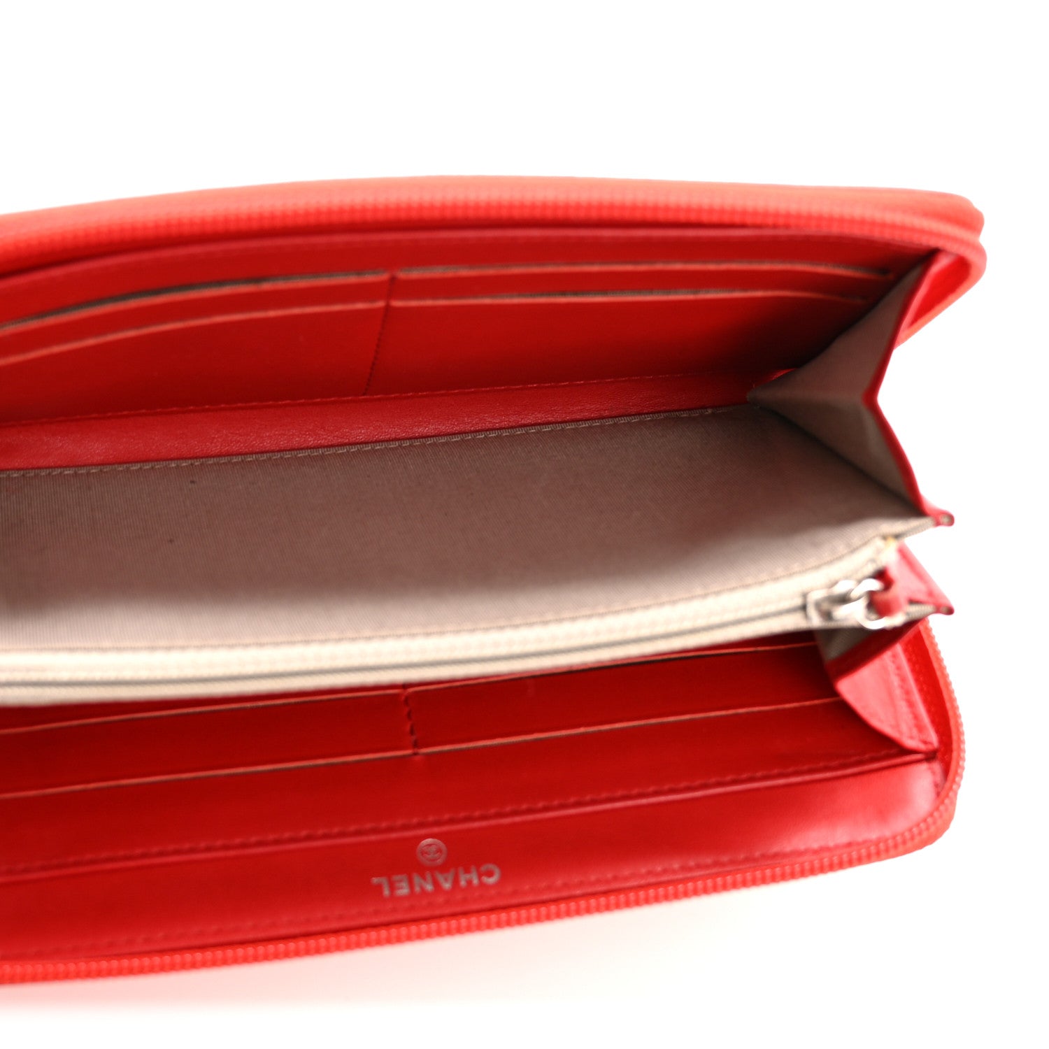 Chanel Caviar Large Timeless CC Zip Around Wallet Red 5 of 13