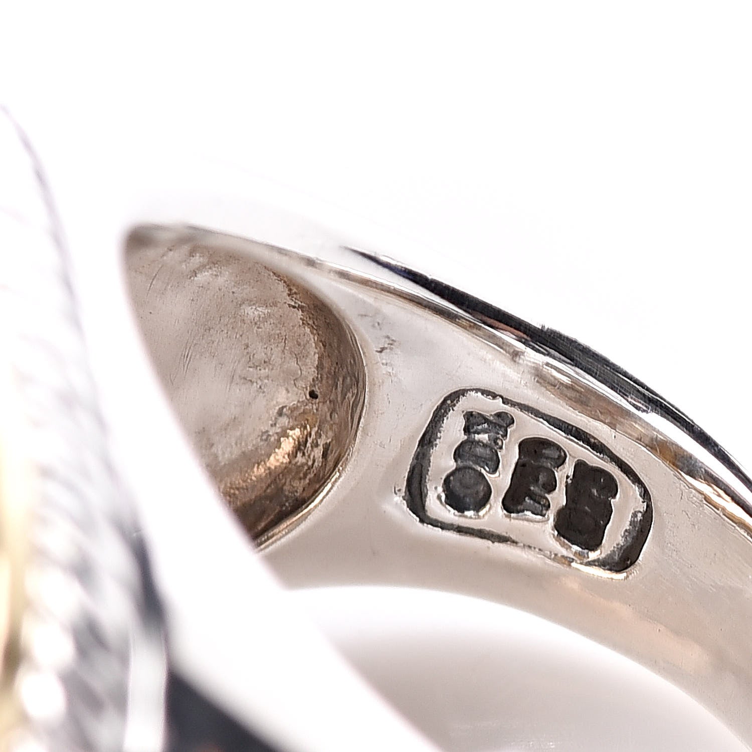 David Yurman Sterling Silver 18K Yellow Gold Diamond Smoky Quartz 14mm Albion Statement Ring 54 7 6 of 6