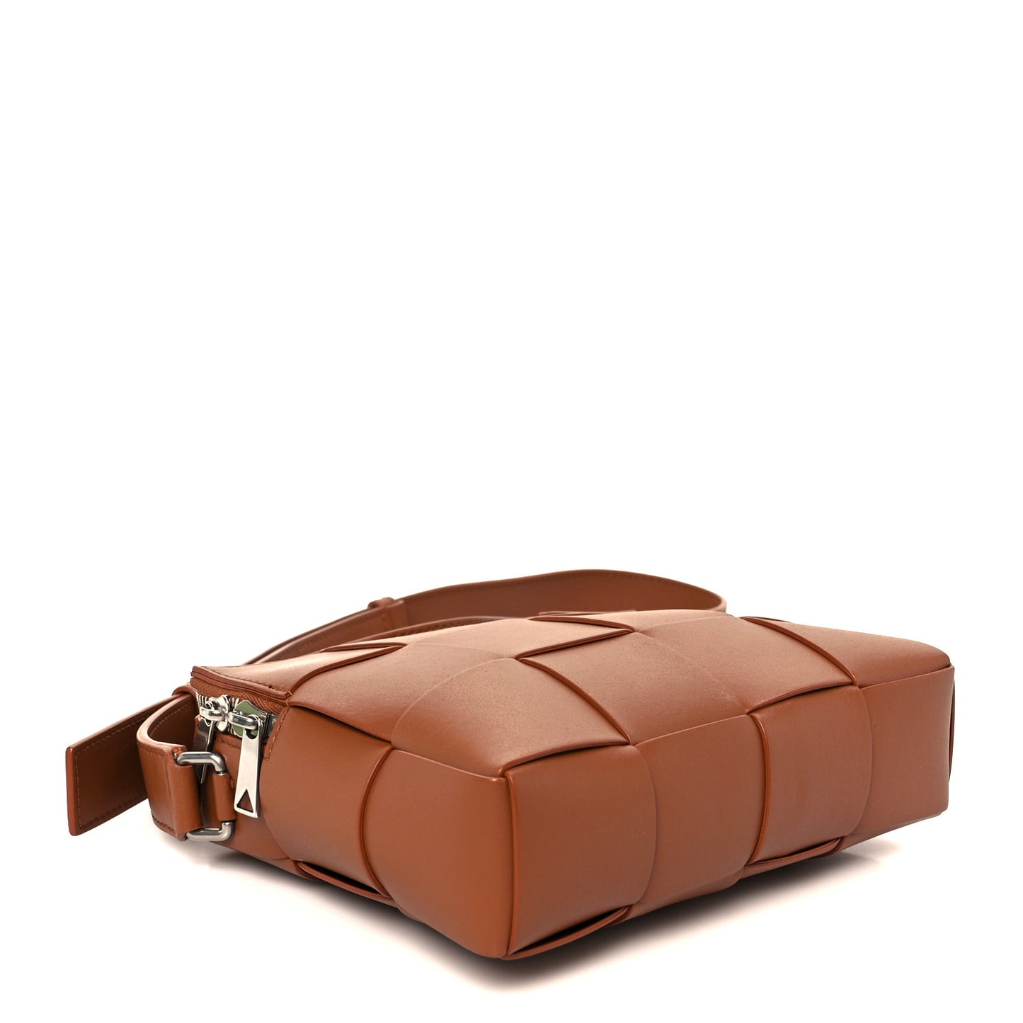 Lambskin Maxi Intrecciato Cassette Camera Bag Caramel