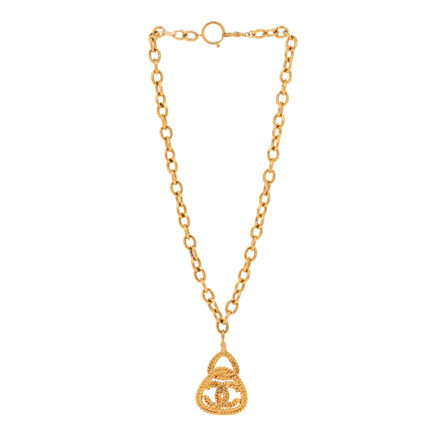 Metal CC Chain Pendant Necklace Gold