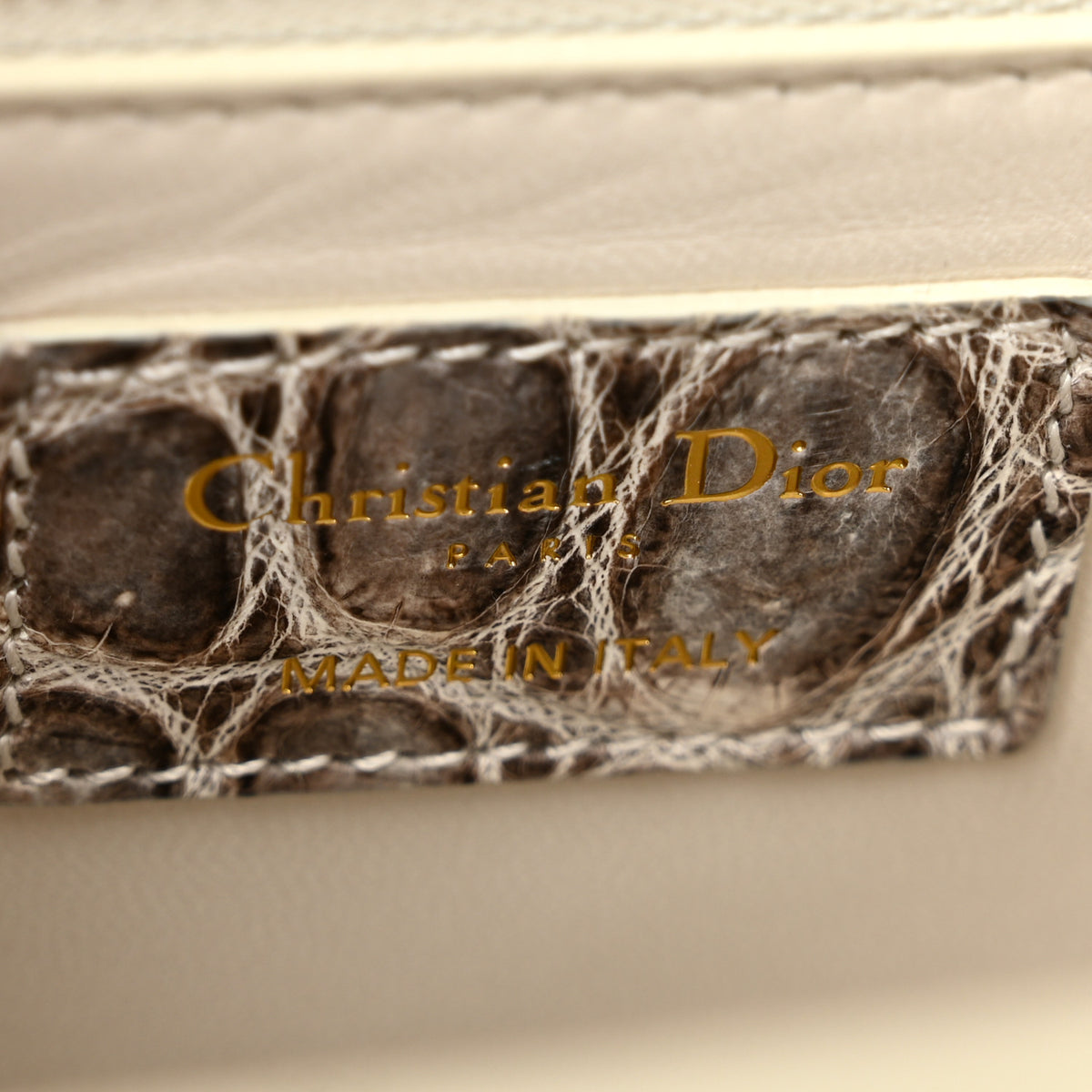 Christian Dior Niloticus Crocodile Himalaya 30 Montaigne Flap Bag Latte 6 of 11
