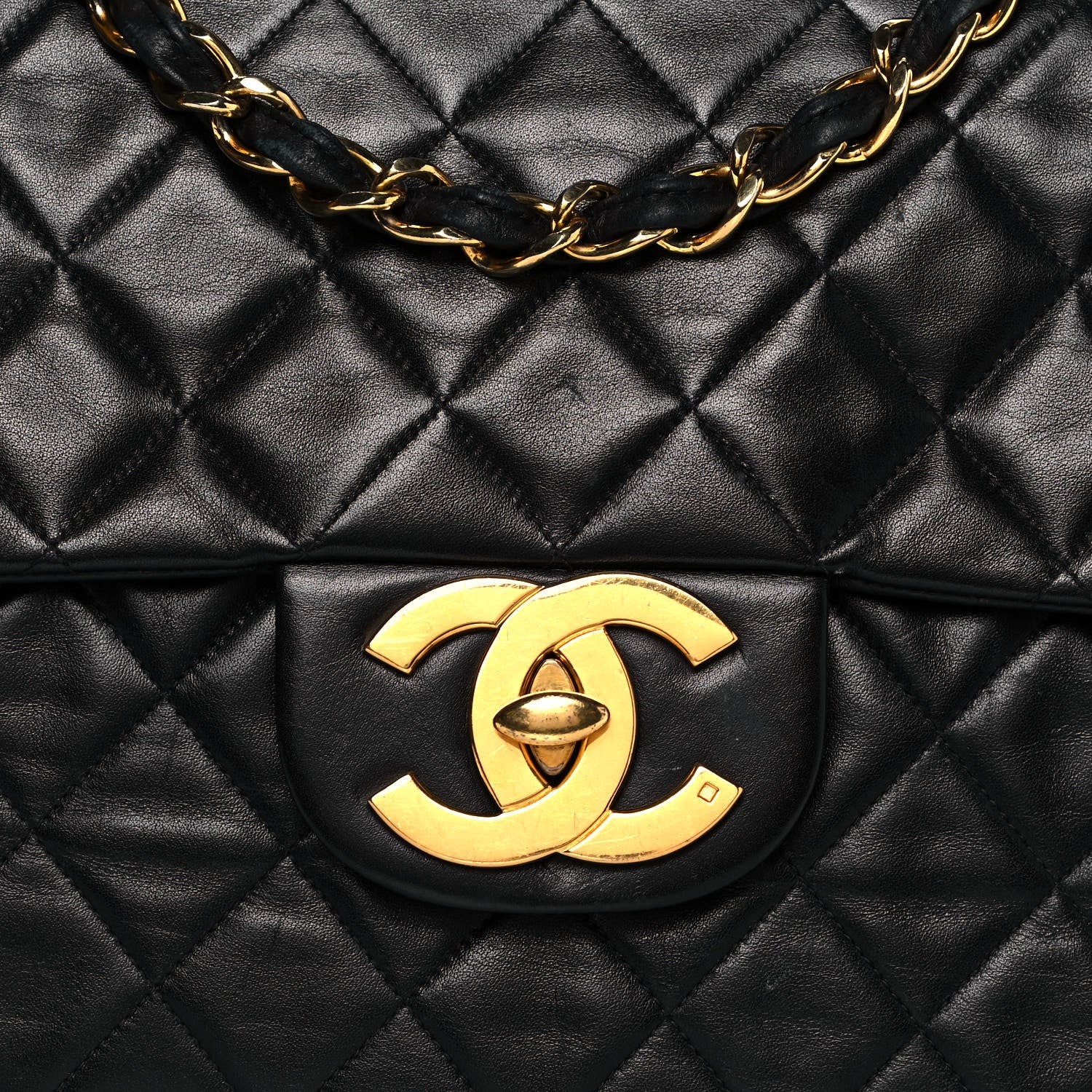 Chanel Lambskin Quilted XL Jumbo Single Flap Black 8 of 20