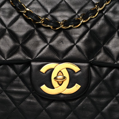 Chanel Lambskin Quilted XL Jumbo Single Flap Black 8 of 20