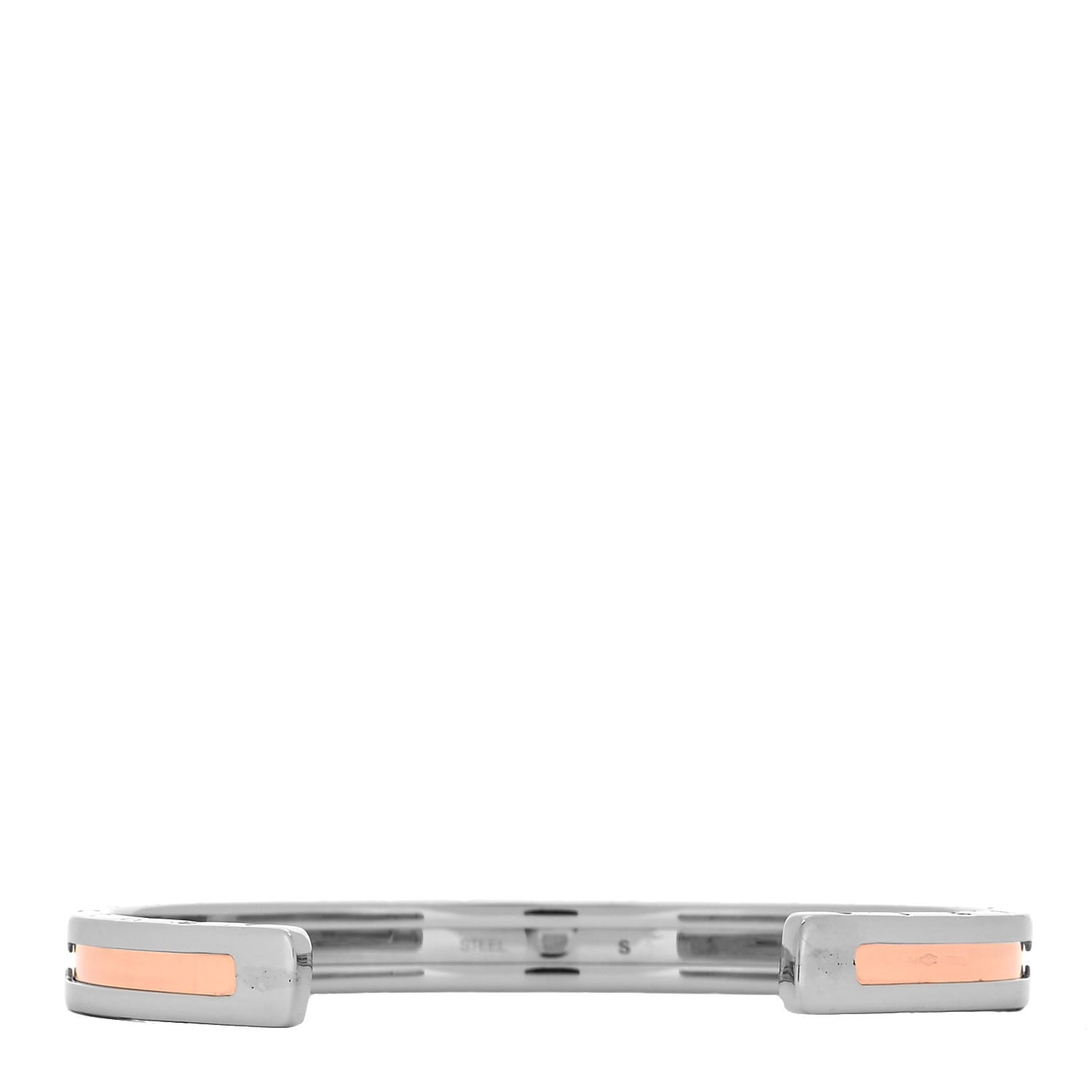 Bulgari 18K Rose Gold Stainless Steel B.Zero1 Cuff Bracelet S 3 of 5