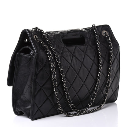 Chanel Washed Lambskin Maxi Take Away Flap Bag Black 3 of 16