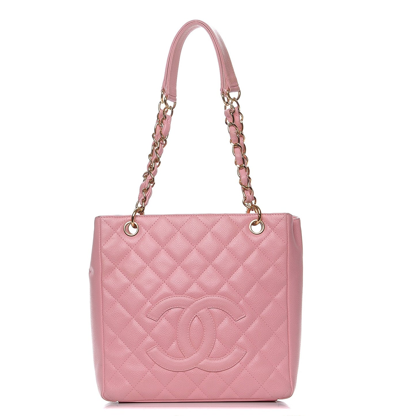 Caviar Quilted Petit Shopping Tote PST Pink