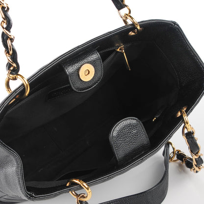 Chanel Caviar Quilted Petit Shopping Tote PST Black 5 of 7