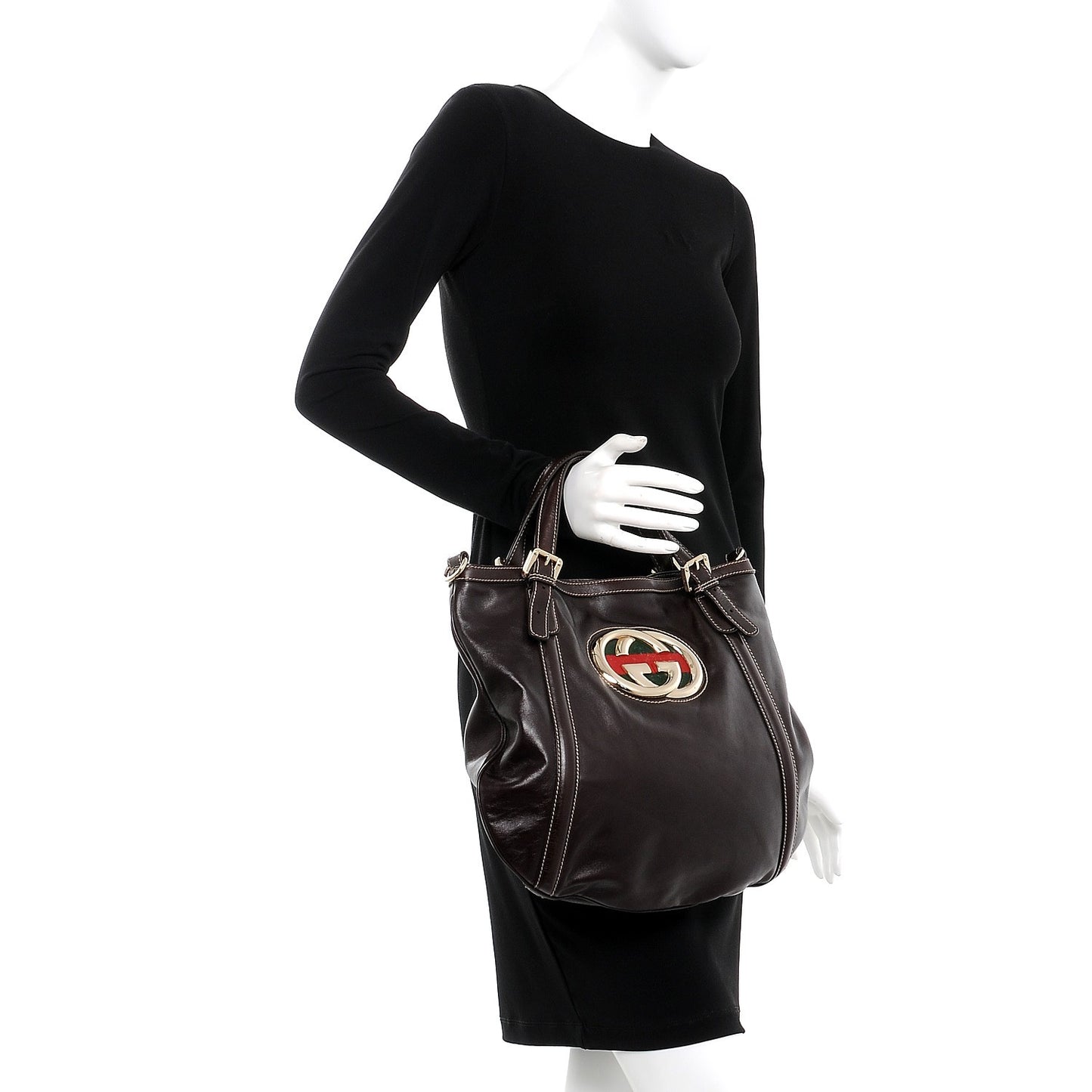 Calfskin Medium Britt Bag Dark Brown