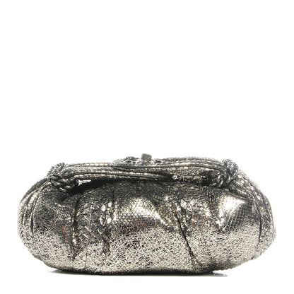 Chanel Metallic Python Midnight Stones Clutch Silver 1 of 9